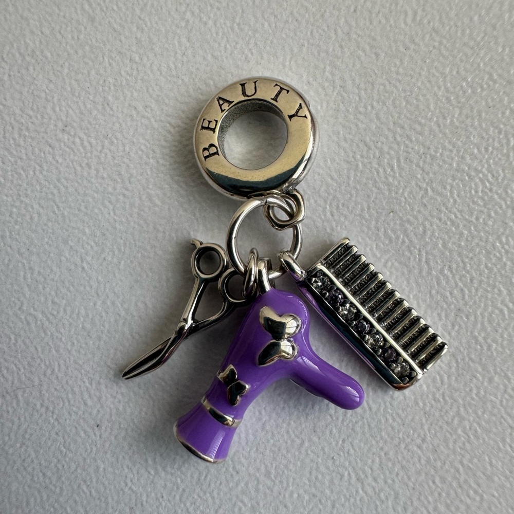 925 Sterling Silver Lady Hair Care Charm - Picture 3 of 10